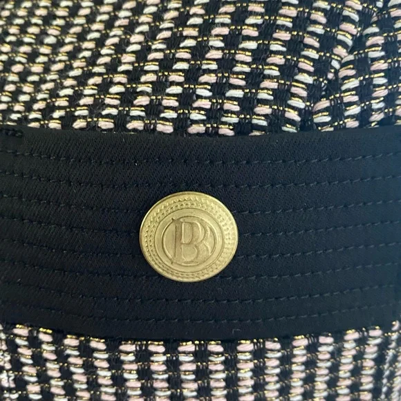 Pierre Balmain black metallic tweed dress suited mini short sleeve sz 36 - Picture 4 of 7